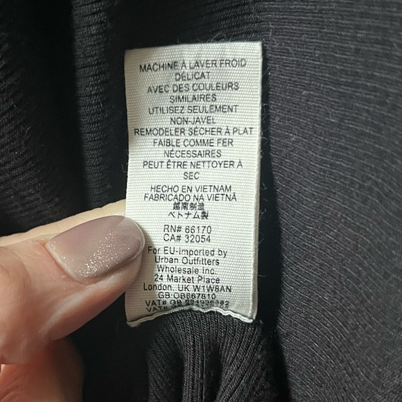 Free People We The Free Alameda Top S cowlneck Dolman Long Sleeve Black Ribbed - Picture 8 of 10